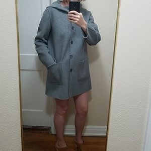 Wool blend hooded coat